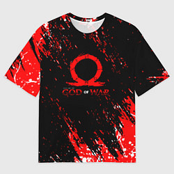 Футболка оверсайз мужская God of war брызги, цвет: 3D-принт