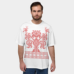 Футболка оверсайз мужская Славянский Узор Дерево Мира 3D, цвет: 3D-принт — фото 2