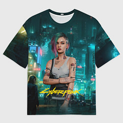 Футболка оверсайз мужская Judy Cyberpunk 2077, цвет: 3D-принт