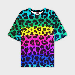 Мужская футболка оверсайз Leopard Pattern Neon