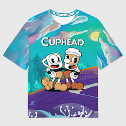 Футболка оверсайз мужская Cuphead чашечка кофе, цвет: 3D-принт