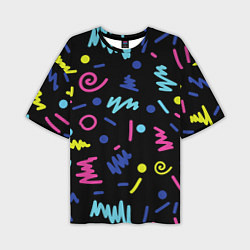 Мужская футболка оверсайз Neon color pattern Fashion 2032