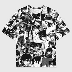 Футболка оверсайз мужская Темнее чёрного паттерн, цвет: 3D-принт