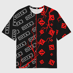 Футболка оверсайз мужская DOTA 2 Молнии Паттерны, цвет: 3D-принт