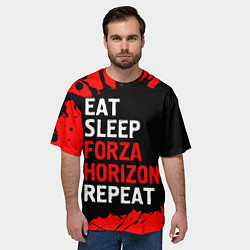 Футболка оверсайз мужская Eat Sleep Forza Horizon Repeat Краска, цвет: 3D-принт — фото 2
