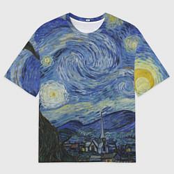 Мужская футболка оверсайз Звездная ночь Ван Гога