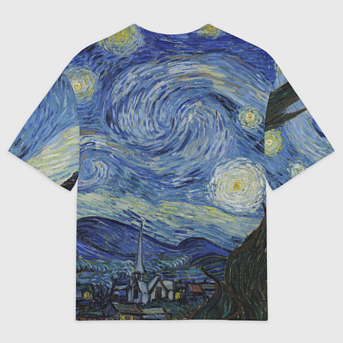 Мужская футболка оверсайз Звездная ночь Ван Гога / 3D-принт – фото 2