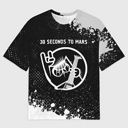 Мужская футболка оверсайз 30 Seconds to Mars КОТ Краска