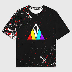 Мужская футболка оверсайз Imagine dragons брызги красок
