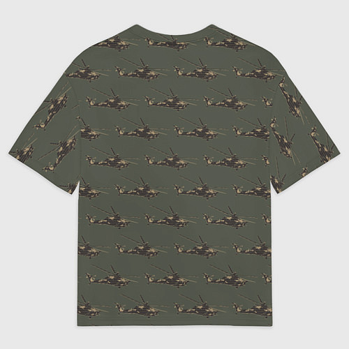 Мужская футболка оверсайз Вертолеты паттерн / 3D-принт – фото 2