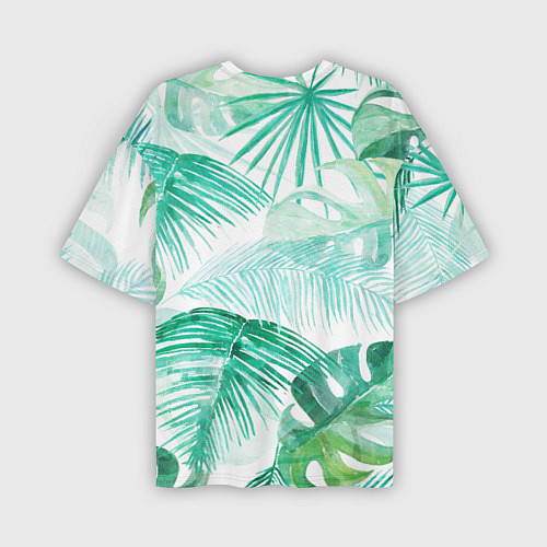 Мужская футболка оверсайз Цветы Тропическая Акварель / 3D-принт – фото 2