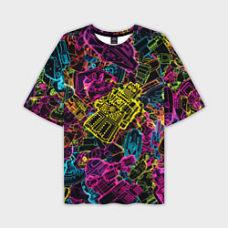 Мужская футболка оверсайз Cyber space pattern Fashion 3022