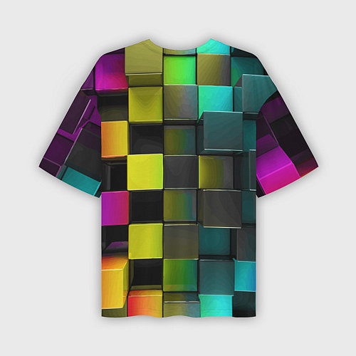 Мужская футболка оверсайз Colored Geometric 3D pattern / 3D-принт – фото 2