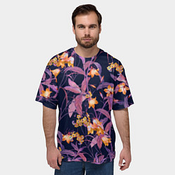 Футболка оверсайз мужская Цветы Колокольчики, цвет: 3D-принт — фото 2
