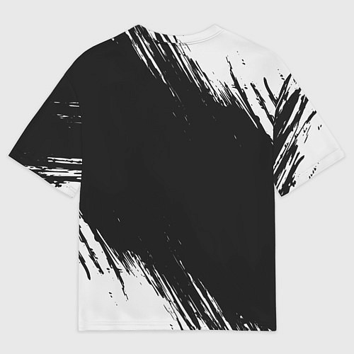 Мужская футболка оверсайз СТРАХА НЕТ - СИМВОЛ ВЕЛЕСА - Краска / 3D-принт – фото 2