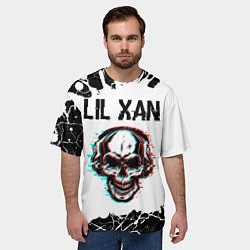 Футболка оверсайз мужская Lil Xan ЧЕРЕП Краска, цвет: 3D-принт — фото 2
