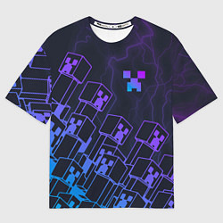 Футболка оверсайз мужская Minecraft CREEPER NEON, цвет: 3D-принт