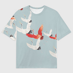 Мужская футболка оверсайз Стая журавлей