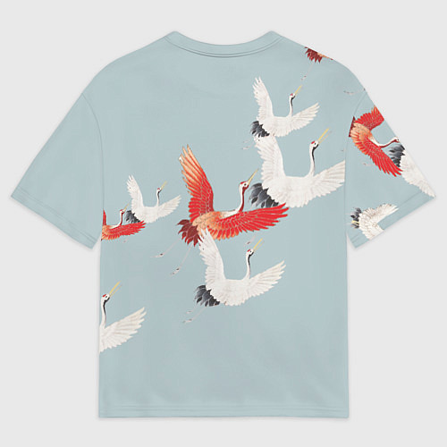 Мужская футболка оверсайз Стая журавлей / 3D-принт – фото 2