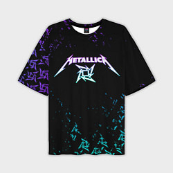 Мужская футболка оверсайз Metallica металлика neon