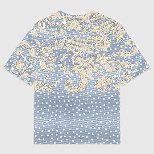 Мужская футболка оверсайз Кружево и горошек / 3D-принт – фото 2