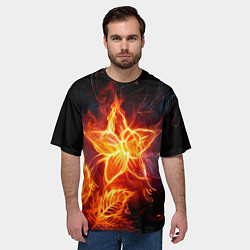 Футболка оверсайз мужская Flower Neon Fashion 2035 Flame, цвет: 3D-принт — фото 2