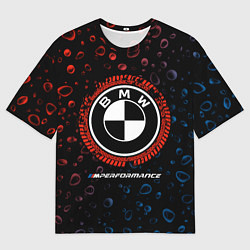 Футболка оверсайз мужская BMW Капли Дождя, цвет: 3D-принт