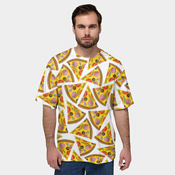 Футболка оверсайз мужская Кусочки вкусной пиццы, цвет: 3D-принт — фото 2