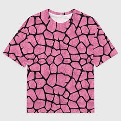 Мужская футболка оверсайз Шерсть розового жирафа