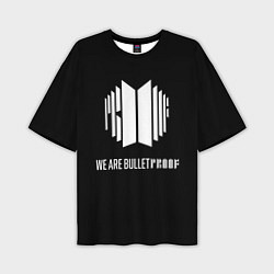 Футболка оверсайз мужская BTS WE ARE BULLETPROOF БТС - мы пуленепробиваемые, цвет: 3D-принт