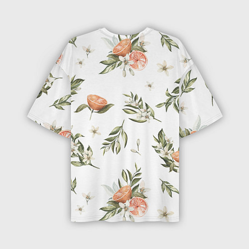 Мужская футболка оверсайз Цветы Цитрусовых Мандарин / 3D-принт – фото 2
