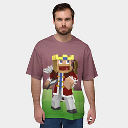 Футболка оверсайз мужская Minecraft Hero Video game, цвет: 3D-принт — фото 2