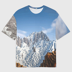 Футболка оверсайз мужская Minecraft Mountains Video game, цвет: 3D-принт
