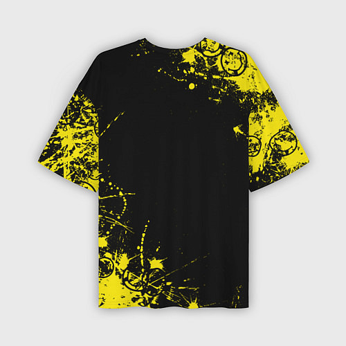 Мужская футболка оверсайз Nirvana texture смайл / 3D-принт – фото 2