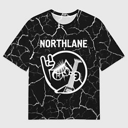 Футболка оверсайз мужская Northlane - КОТ - Трещины, цвет: 3D-принт