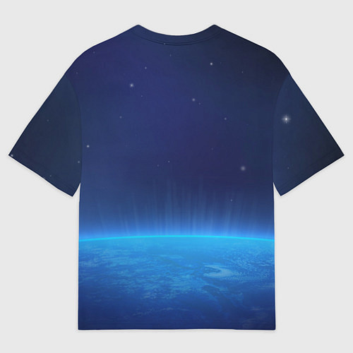 Мужская футболка оверсайз Планета вид из космоса / 3D-принт – фото 2