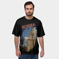 Футболка оверсайз мужская Москва МГУ, цвет: 3D-принт — фото 2