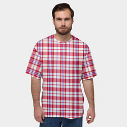 Футболка оверсайз мужская Клетчатая сумка челночника паттерн Дань 90-ым, цвет: 3D-принт — фото 2