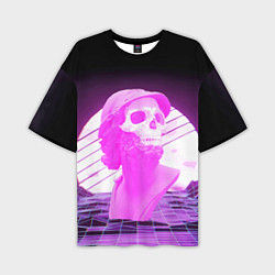 Мужская футболка оверсайз Vaporwave Skull Психоделика