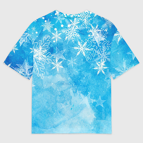 Мужская футболка оверсайз Новогодние снежинки / 3D-принт – фото 2