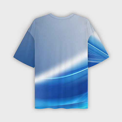 Мужская футболка оверсайз Цифровая волна / 3D-принт – фото 2