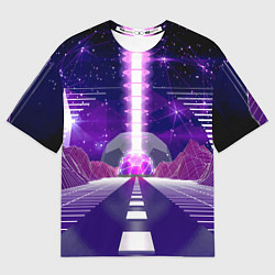 Мужская футболка оверсайз Vaporwave Neon Space