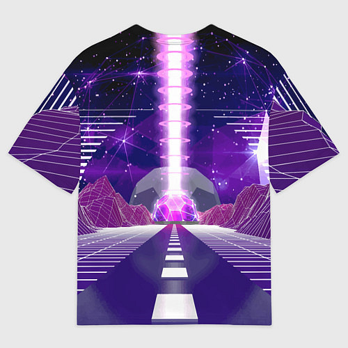 Мужская футболка оверсайз Vaporwave Neon Space / 3D-принт – фото 2