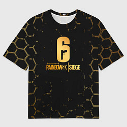 Мужская футболка оверсайз Rainbow six siege соты