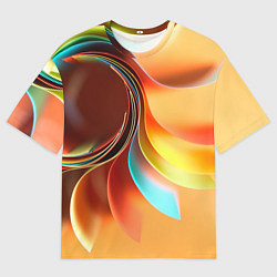 Мужская футболка оверсайз Солнце из бумаги