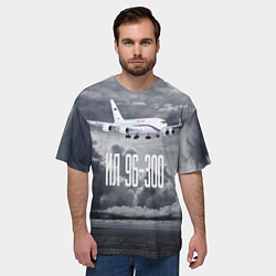 Футболка оверсайз мужская Пассажирский самолет Ил 96-300, цвет: 3D-принт — фото 2
