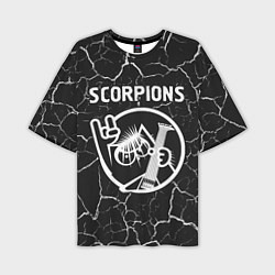 Футболка оверсайз мужская Scorpions КОТ Трещины, цвет: 3D-принт