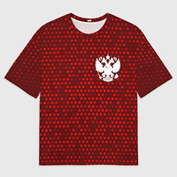 Мужская футболка оверсайз RUSSIA - ГЕРБ Космос