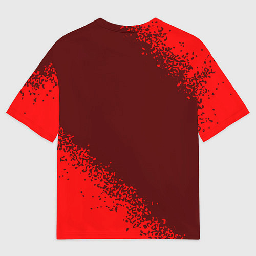 Мужская футболка оверсайз РОССИЯ - ГЕРБ Team Russia Спрей / 3D-принт – фото 2