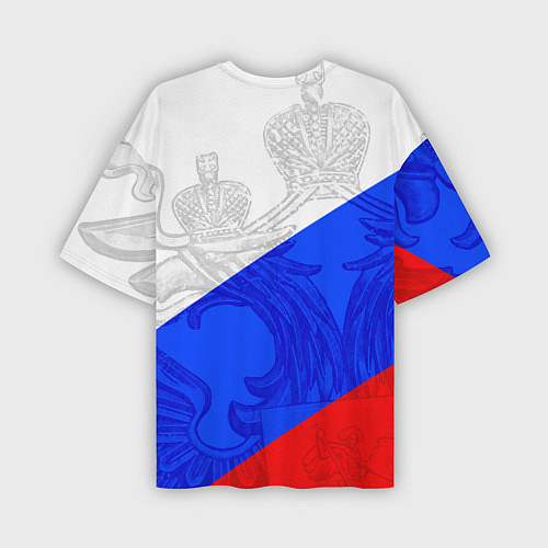 Мужская футболка оверсайз RUSSIA - SPORTWEAR - ТРИКОЛОР / 3D-принт – фото 2